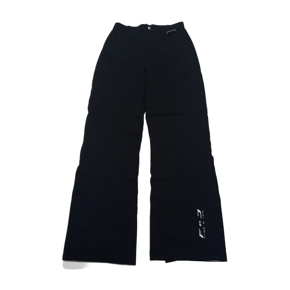 Fire and Ice Womens Sz Small Black Lined Ski Pants RN54198 Zip Pocket Nylon Snow